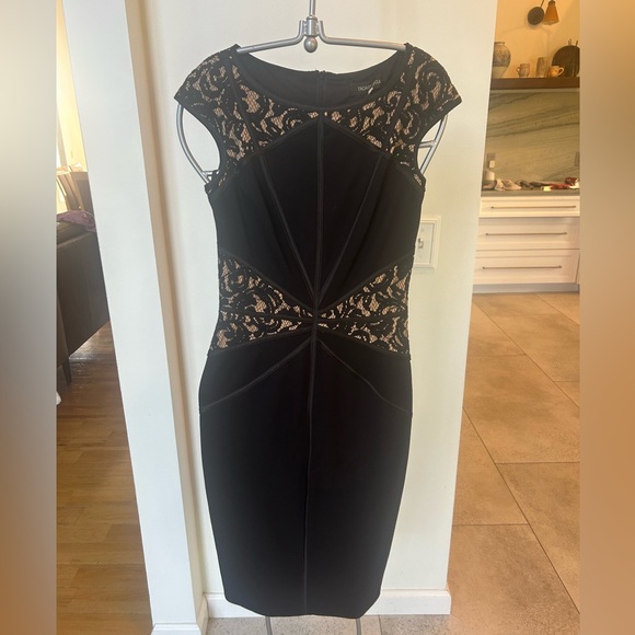 Tadashi Shoji Black Lace Inset Dress - Picture 2 of 9